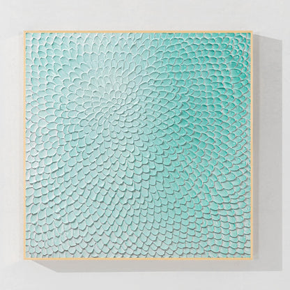 Aqua Green Abstract Textured Wall Art – 3D Hand Painted Canvas, Modern Minimalis #14