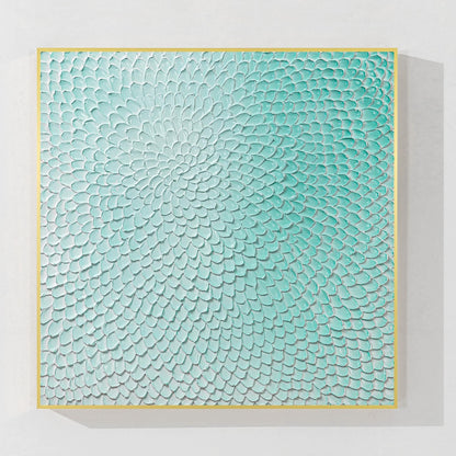 Aqua Green Abstract Textured Wall Art – 3D Hand Painted Canvas, Modern Minimalis #15