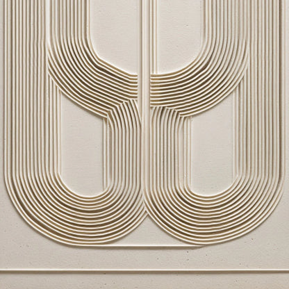 ARCADE: Textured Minimalist Architectural Abstract Painting | rectangular format, hand-painted canvas edge