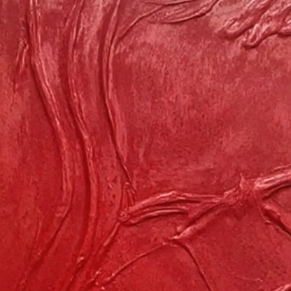 ARDOR: Bold Red Textured Abstract Impasto Wall Art | rectangular format, hand-painted canvas edge