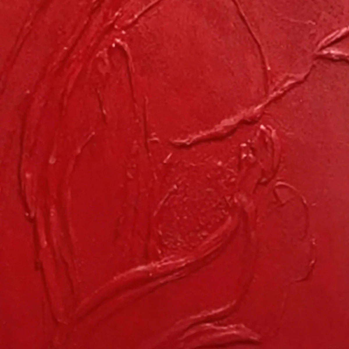 ARDOR: Bold Red Textured Abstract Impasto Wall Art | rolled canvas, ready for custom framing
