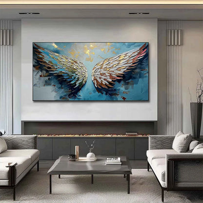 ASCENSION Abstract Angel Wings Textured Oil Painting on Canvas | Abstract closeup, raised brushwork detail