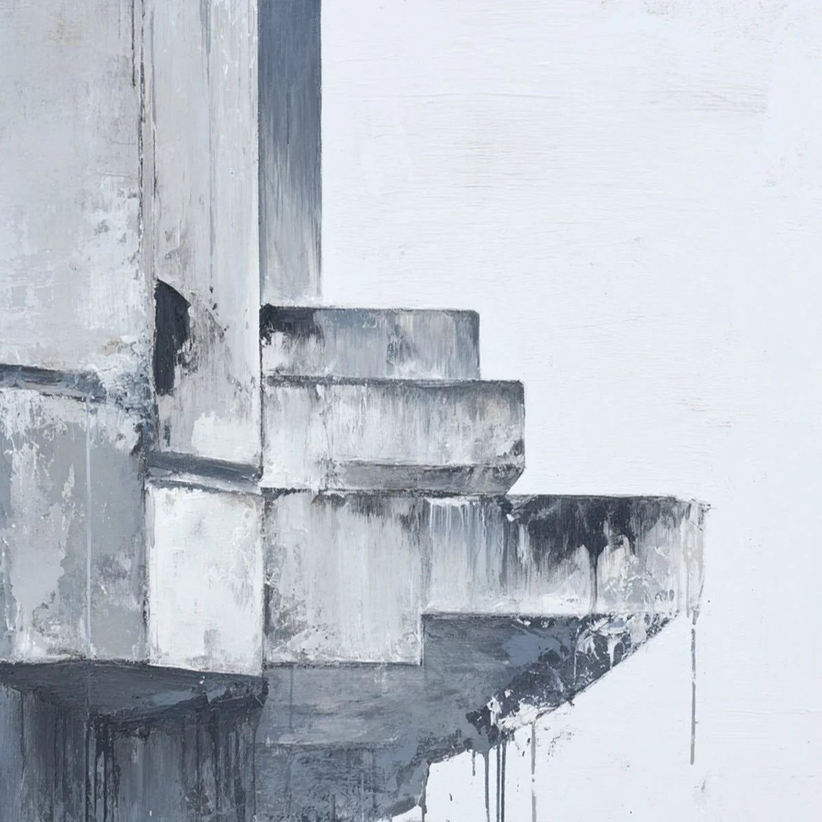 ASCENT: Minimalist Architectural Abstract Painting | rolled canvas, ready for custom framing