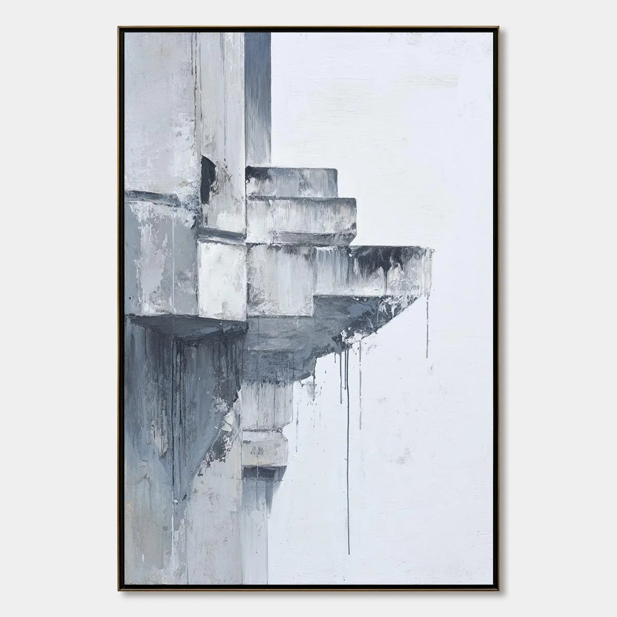 ASCENT: Minimalist Architectural Abstract Painting | hanging in ASCENT: Minimalist Architectural Abstract Painting featuring layered textured brushwork in refined tones; minimalist composition with...
