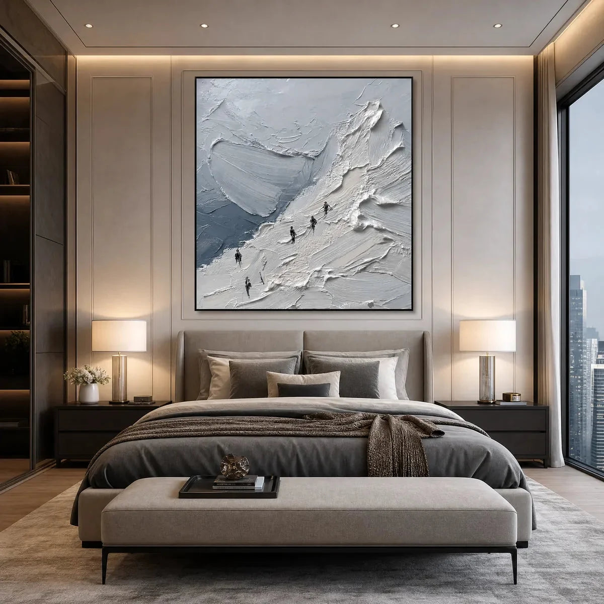 THE | gold frame stretched on neutral wall