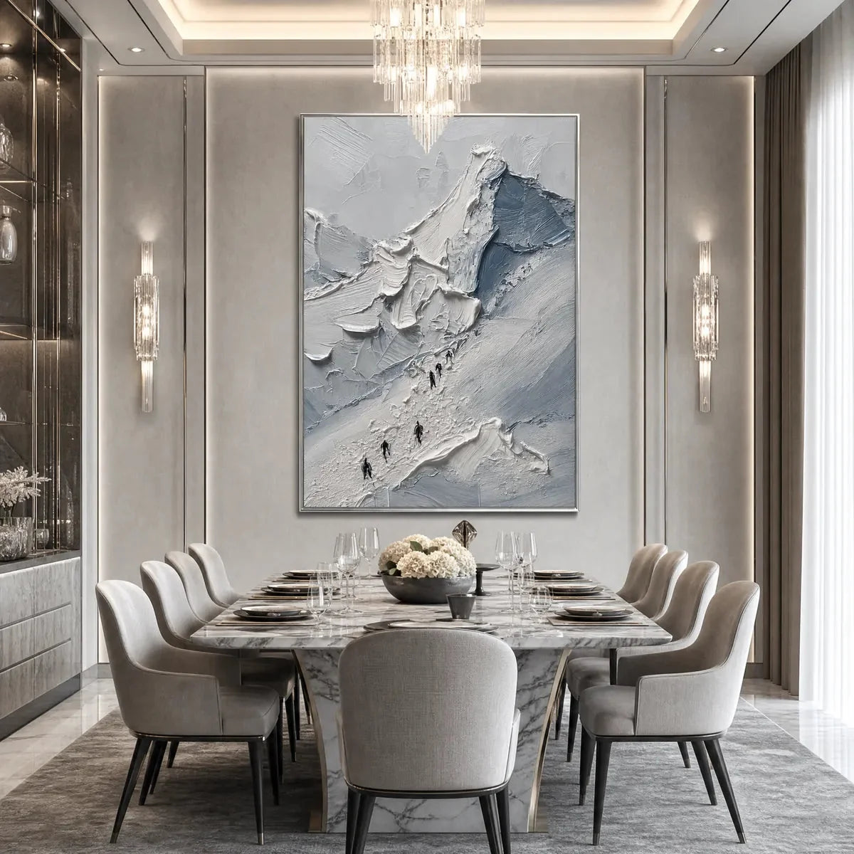 THE ASCENT | gold frame stretched on neutral wall