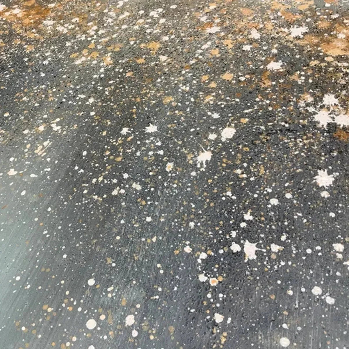 AURORA DUST: Textured Abstract Ocean Painting with Gold Accents | rectangular format, hand-painted canvas edge