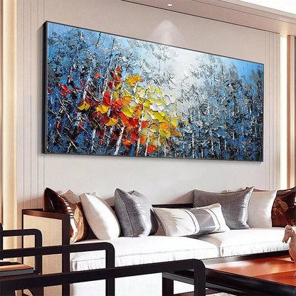 AUTUMN ASPEN: Textured Colorful Forest Landscape Impasto Painting | rolled canvas, ready for custom framing