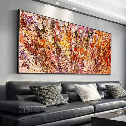 AUTUMN HARVEST: Impasto Floral Oil Painting in Warm Autumn Hues | impasto mood, soft natural light studio shot
