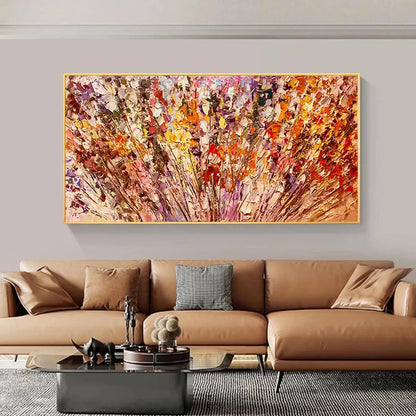 AUTUMN HARVEST: Impasto Floral Oil Painting in Warm Autumn Hues | multi palette, original bedroom art