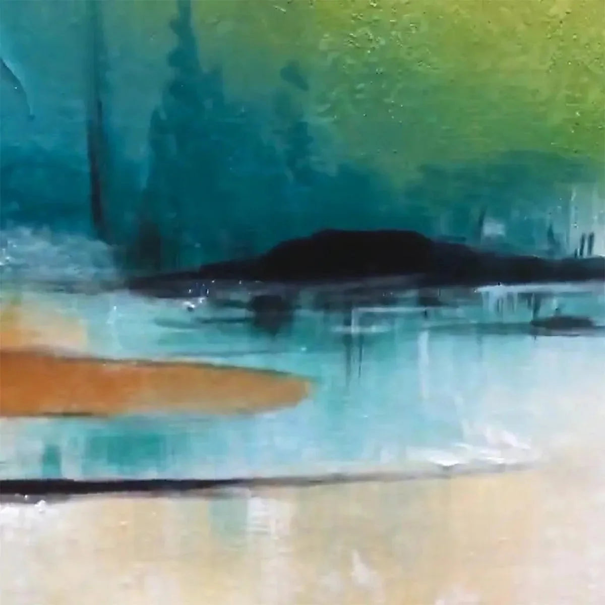 AUTUMN VALLEY: Textured Landscape Painting | rolled canvas, ready for custom framing