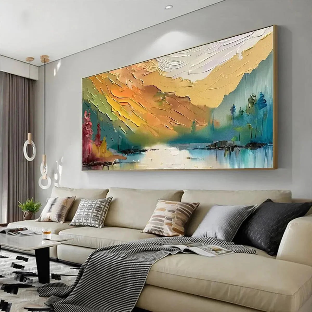 AUTUMN VALLEY: Textured Landscape Painting | textured mood, soft natural light studio shot