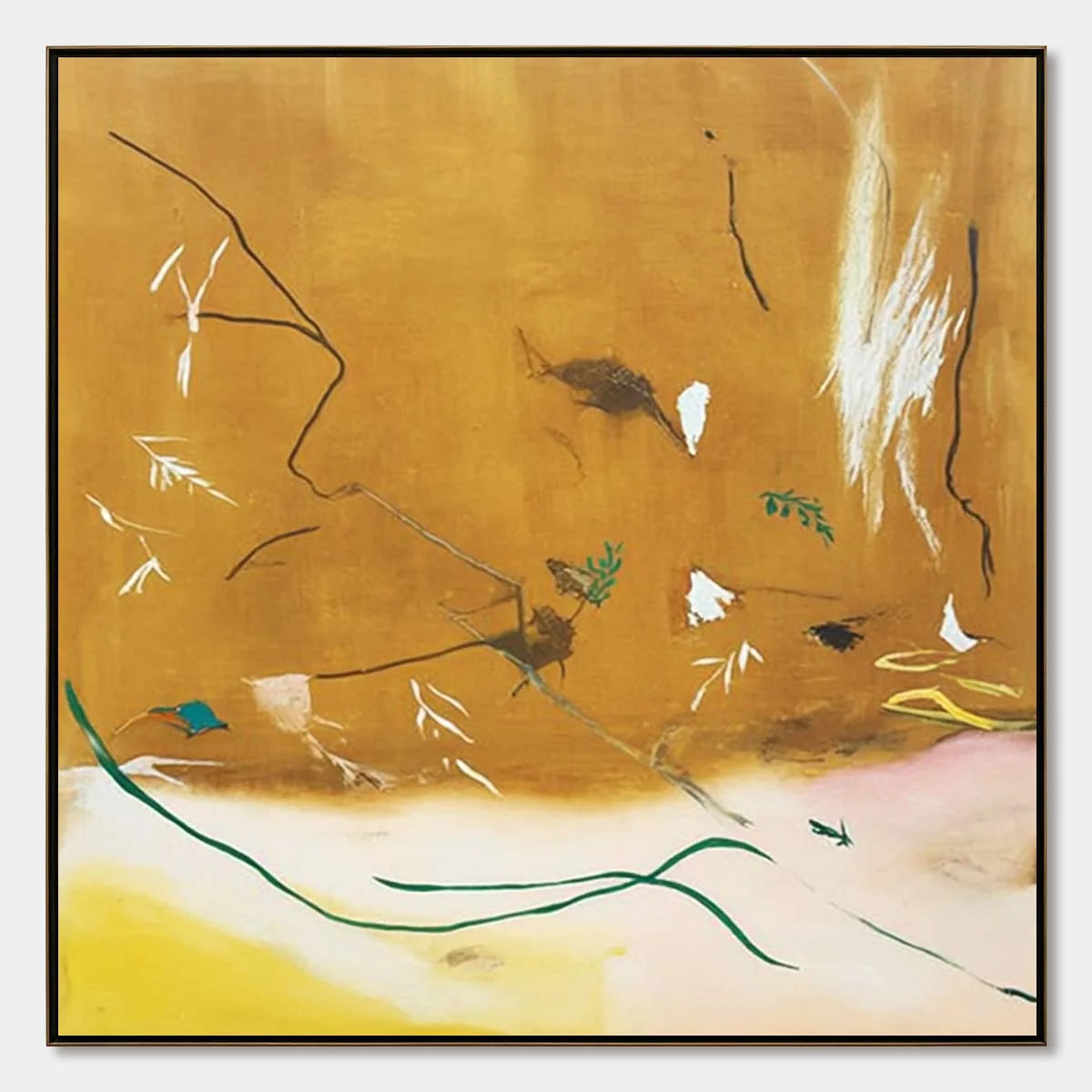 AUTUMN WHISPER: Earthy Abstract Painting for Modern Wabi Sabi Decor | hanging in living room, wabi sabi wall art