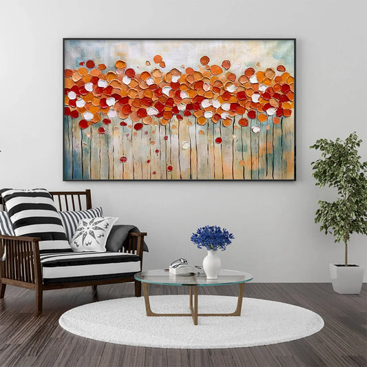 AUTUMN WHISPERS: Abstract Landscape Impasto Oil Painting