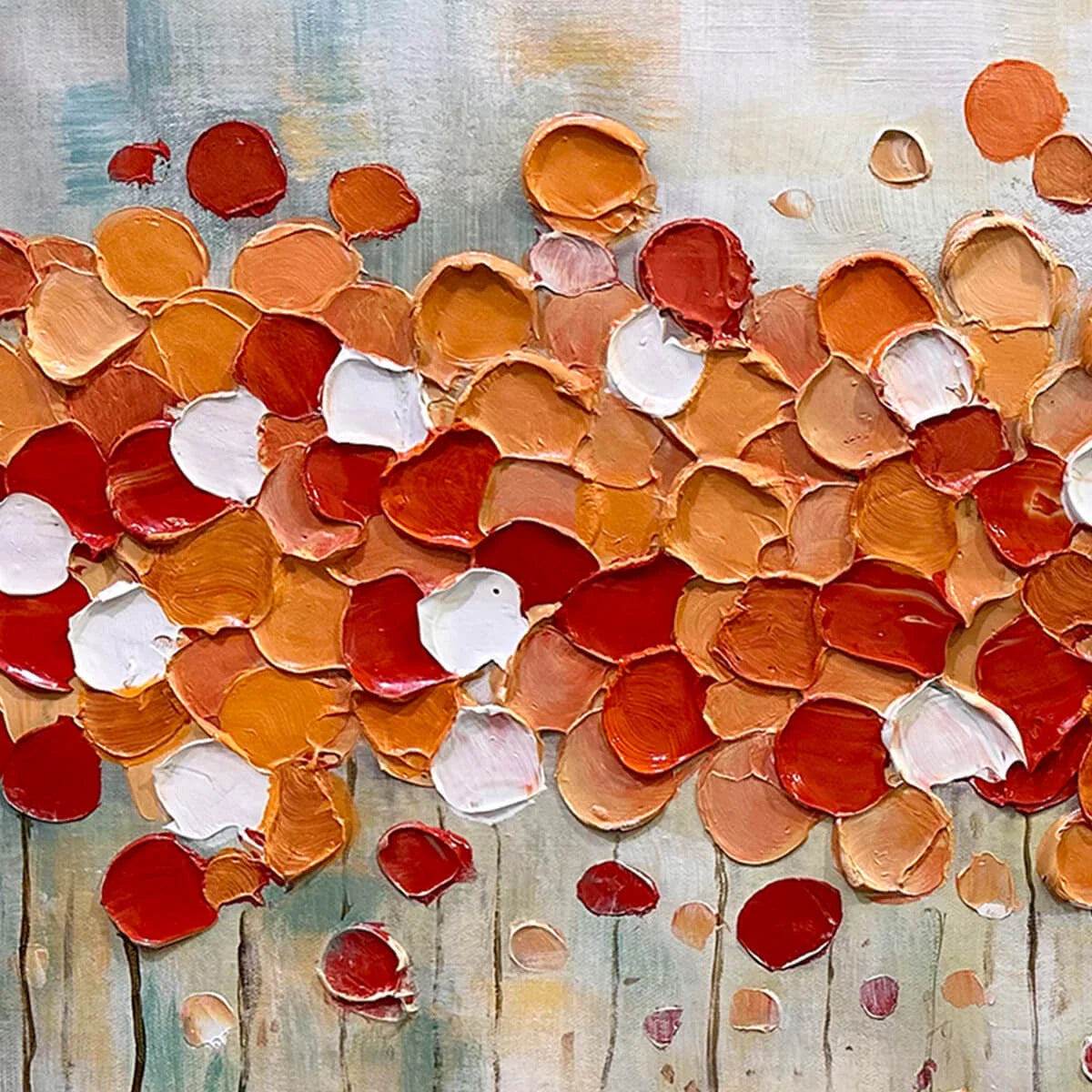 AUTUMN WHISPERS: Abstract Landscape Impasto Oil Painting | rectangular format, hand-painted canvas edge