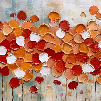 AUTUMN WHISPERS: Abstract Landscape Impasto Oil Painting | rectangular format, hand-painted canvas edge