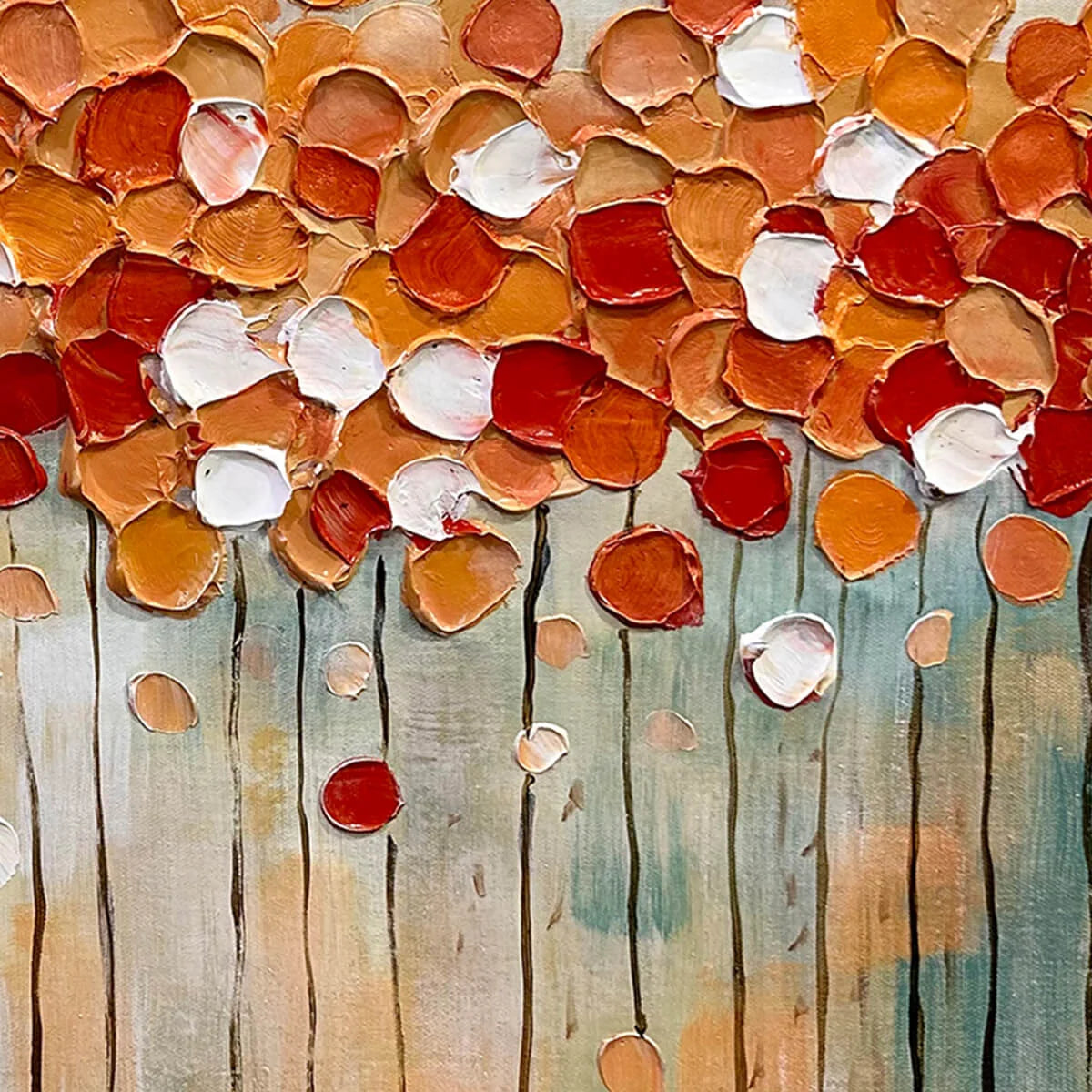 AUTUMN WHISPERS: Abstract Landscape Impasto Oil Painting | rolled canvas, ready for custom framing