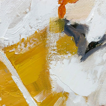 AUTUMN WHISPERS: Textured Abstract Impasto Oil Painting | rectangular format, hand-painted canvas edge
