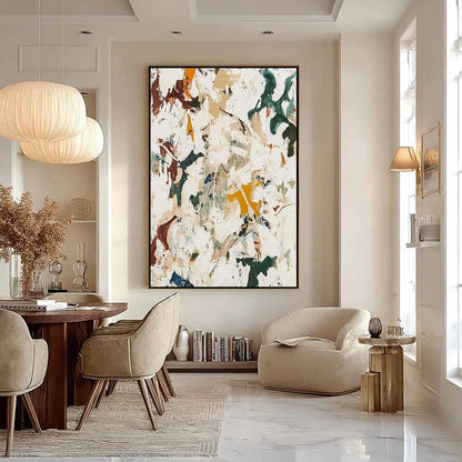AUTUMN WHISPERS: Textured Abstract Impasto Oil Painting | beige palette, original Hand-painted on premium stretched canvas using artist-grade oils; rich layered surface combines smooth gradients wi...
