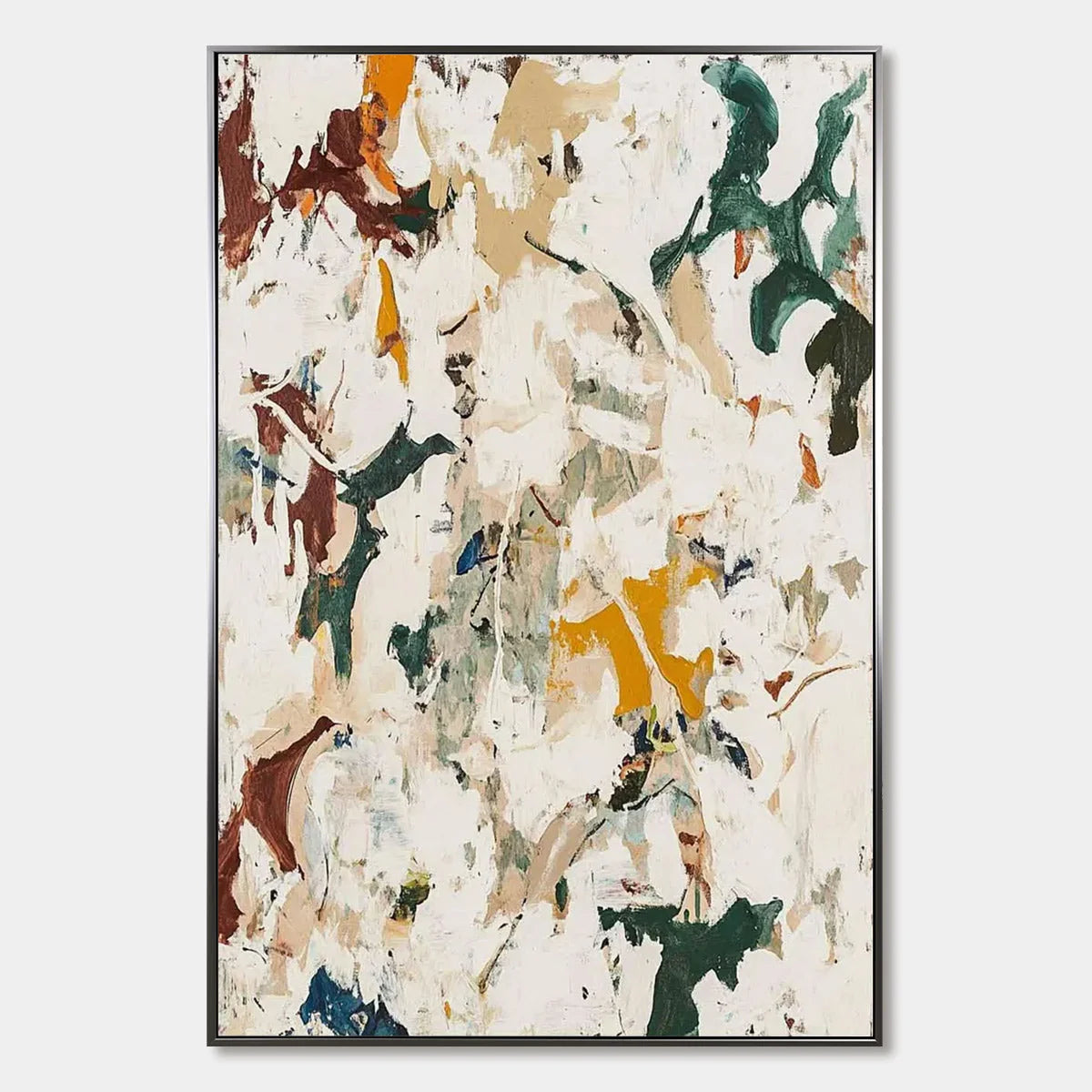 AUTUMN WHISPERS: Textured Abstract Impasto Oil Painting | hanging in AUTUMN WHISPERS: Textured Abstract Impasto Oil Painting featuring layered textured brushwork in refined tones; abstract composit...