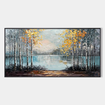 AUTUMN WHISPERS: Textured Impasto Landscape Oil Painting | hanging in living room, impasto wall art