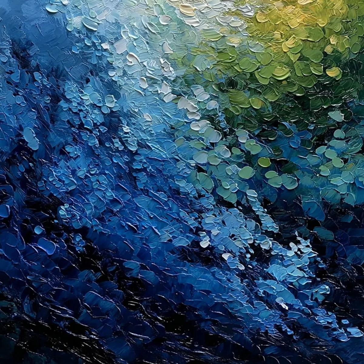 AVALON: Vertical Textured Abstract Seascape Oil Painting | rolled canvas, ready for custom framing