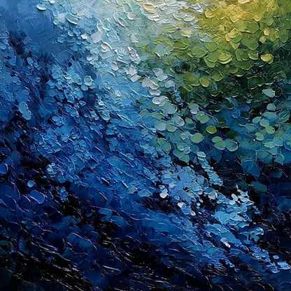 AVALON: Vertical Textured Abstract Seascape Oil Painting | rolled canvas, ready for custom framing