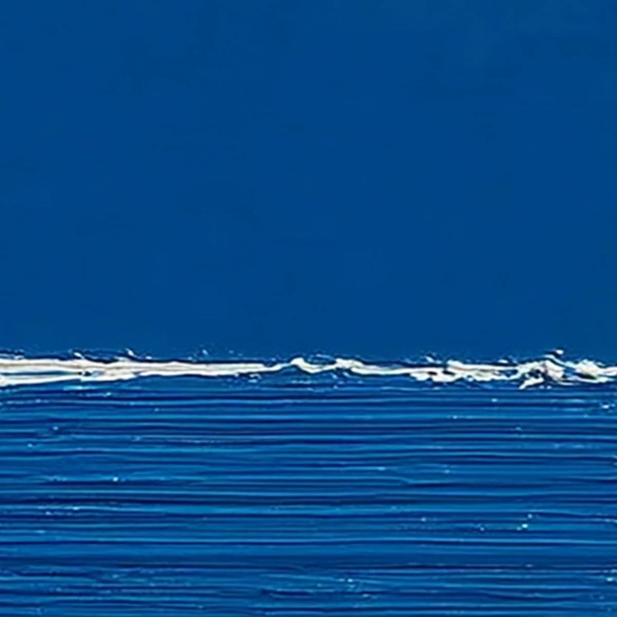 AZURE CREST: Minimalist Abstract Seascape Impasto Oil Painting | rolled canvas, ready for custom framing