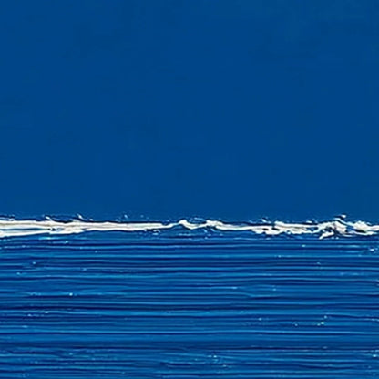 AZURE CREST: Minimalist Abstract Seascape Impasto Oil Painting | rolled canvas, ready for custom framing