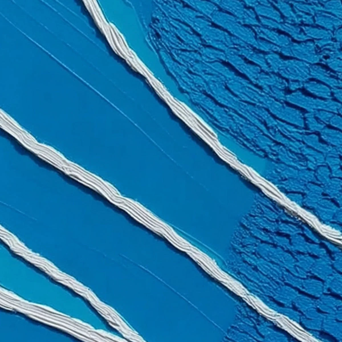 Azure Current | Textured Abstract Blue Vertical Oil Painting | rectangular format, hand-painted canvas edge