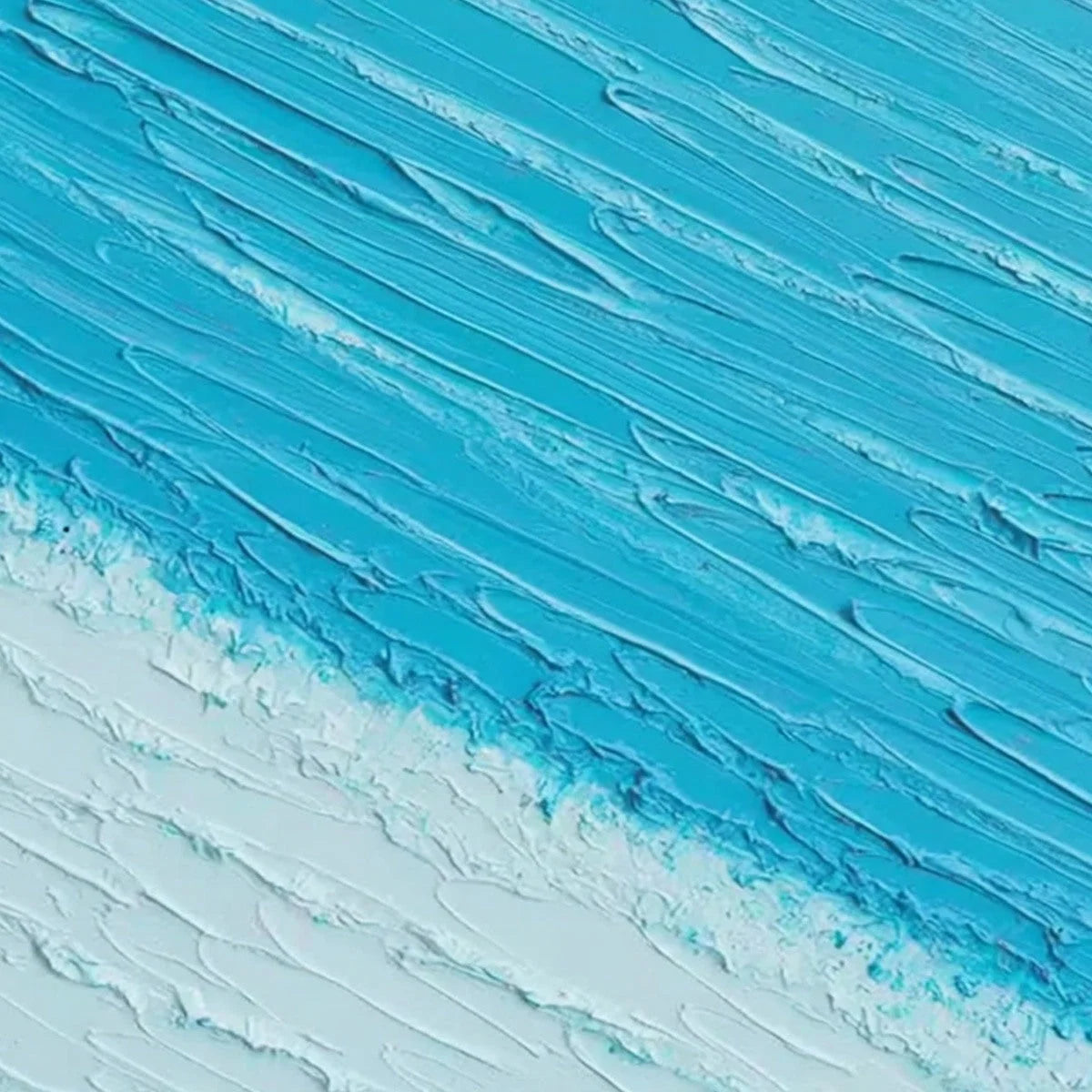Azure Drift | Textured Abstract Beach Oil Painting Wall Art | rolled canvas, ready for custom framing