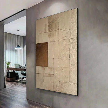 BALANCE: Minimalist Abstract Oil Painting | rectangular format, hand-painted canvas edge