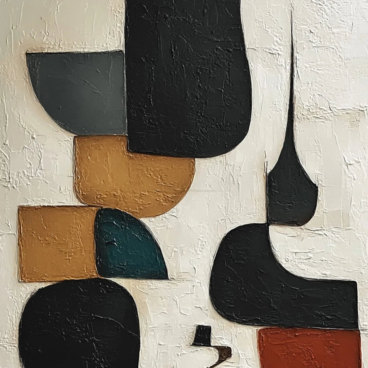 BALANCING ACT: Textured Wabi Sabi Abstract Painting for Modern Decor | rectangular format, hand-painted canvas edge