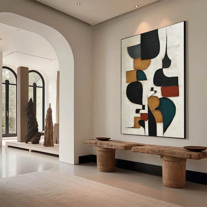 BALANCING ACT: Textured Wabi Sabi Abstract Painting for Modern Decor | beige palette, original Hand-painted on premium stretched canvas with artist-grade oils; rich layered surface combines smooth ...