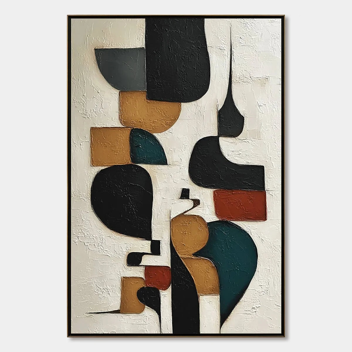 BALANCING ACT: Textured Wabi Sabi Abstract Painting for Modern Decor | hanging in Textured wabi sabi abstract oil painting in balanced neutral beige, cream, and soft earth tones; refined palette-kn...