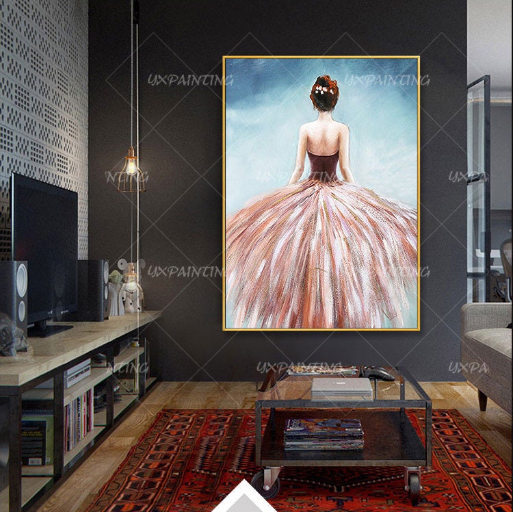 Ballerina schilderij moderne abstracte kunst Acryl schilderij op canvas originel #11
