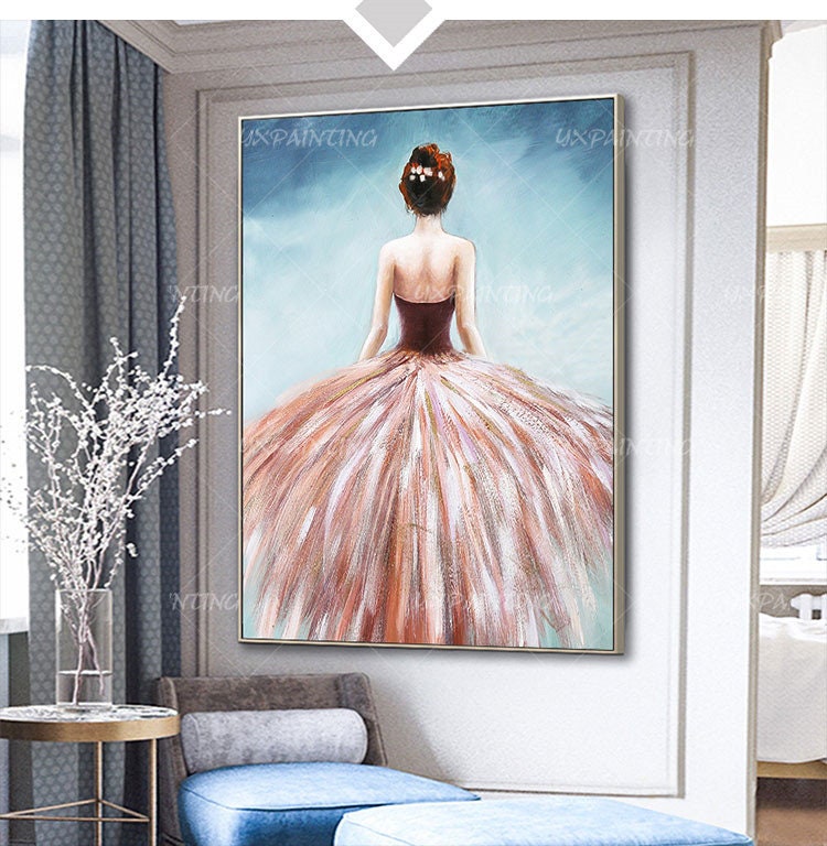 Ballerina schilderij moderne abstracte kunst Acryl schilderij op canvas originel #12