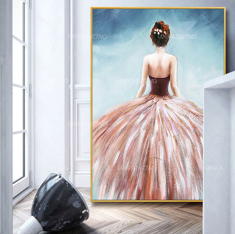Ballerina schilderij moderne abstracte kunst Acryl schilderij op canvas originel #4