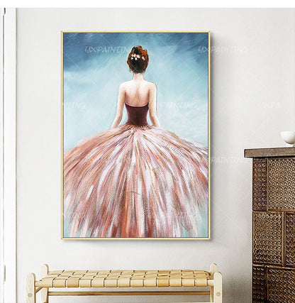 Ballerina schilderij moderne abstracte kunst Acryl schilderij op canvas originel #5