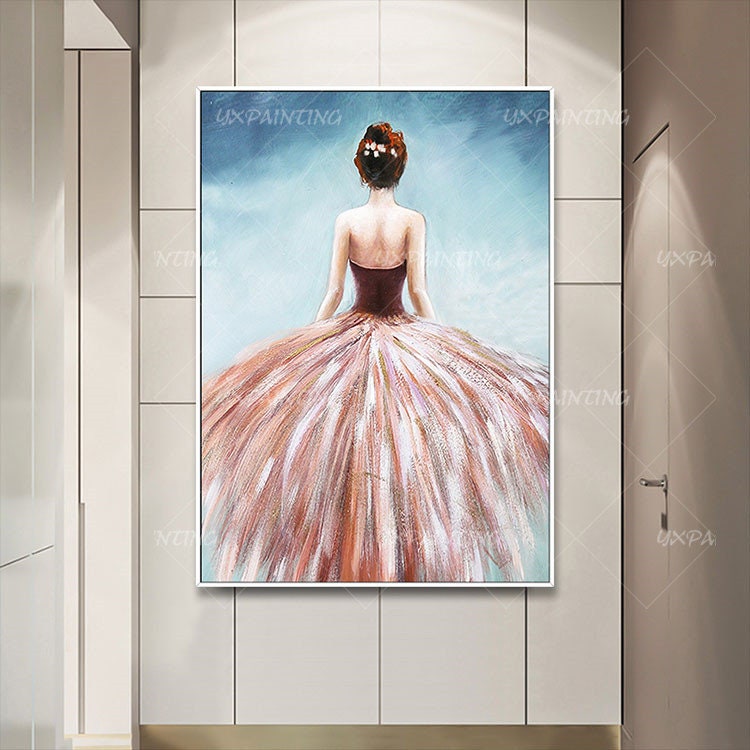 Ballerina schilderij moderne abstracte kunst Acryl schilderij op canvas originel #6