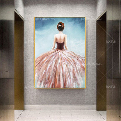 Ballerina schilderij moderne abstracte kunst Acryl schilderij op canvas originel #7