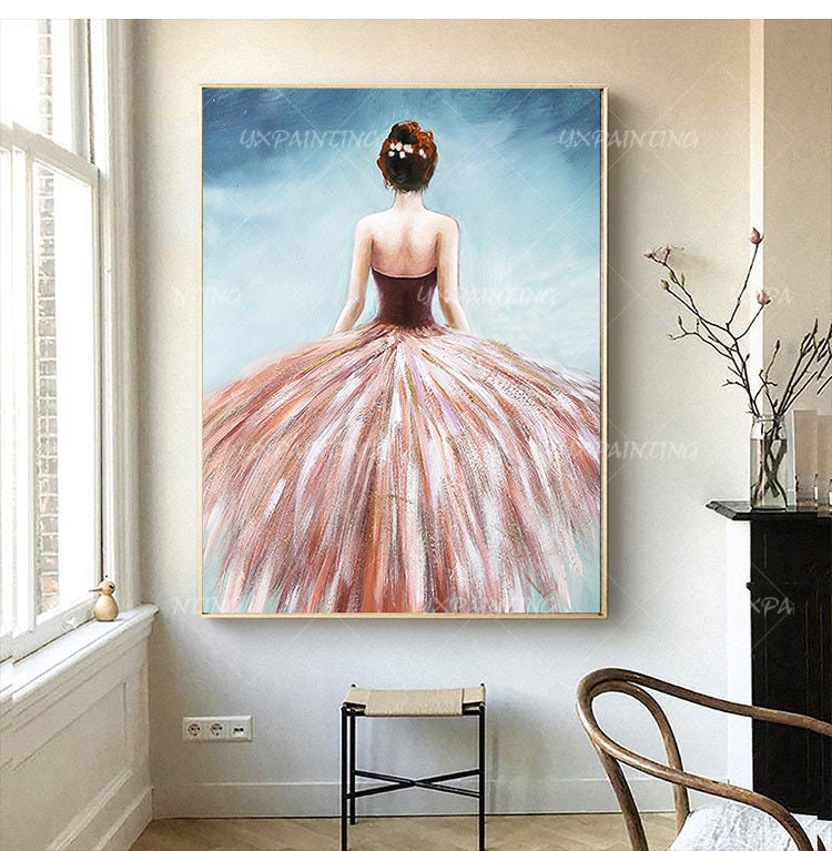 Ballerina schilderij moderne abstracte kunst Acryl schilderij op canvas originel #1