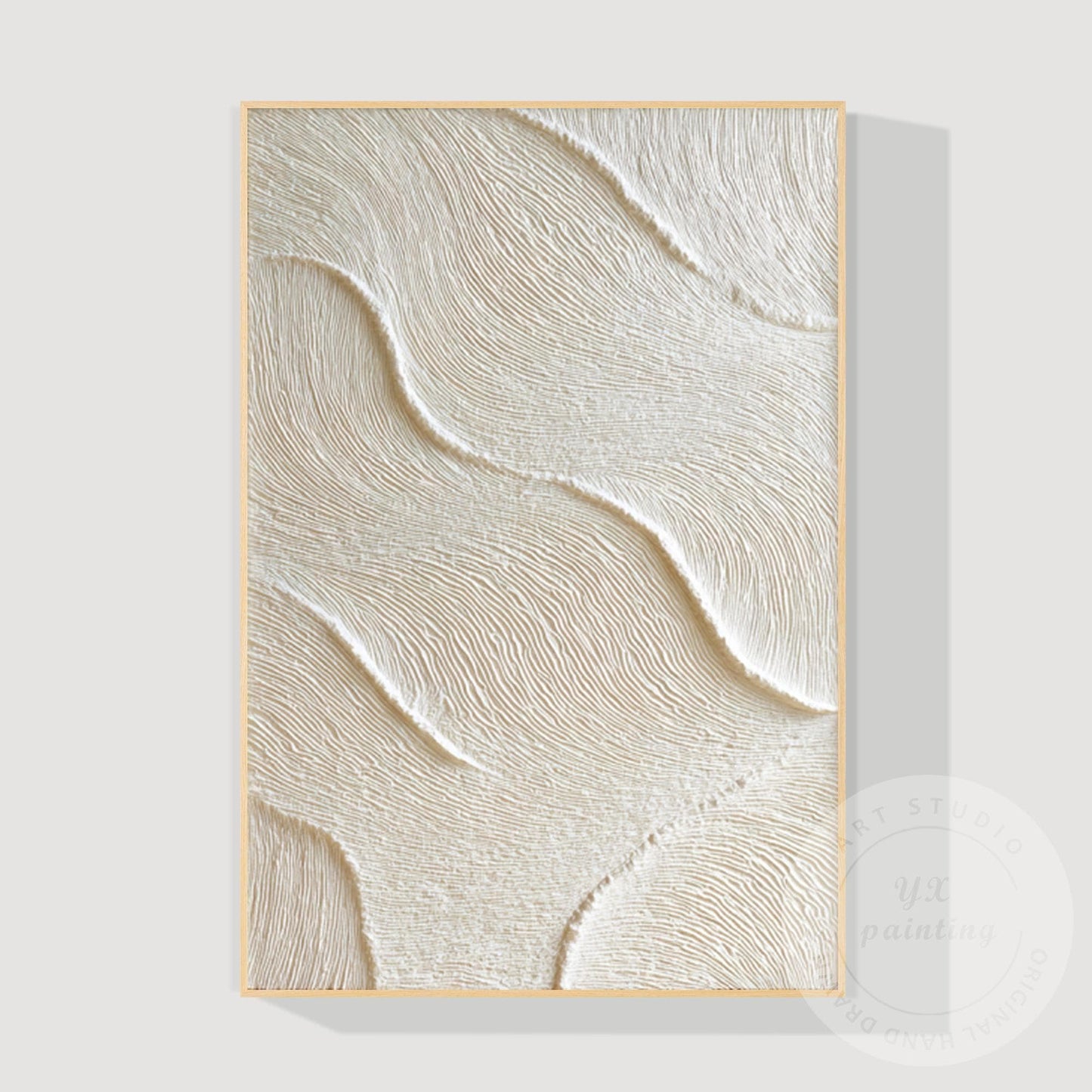 Beige Abstract Texture Painting, Sand Wave Relief Wall Art, Neutral Minimalist C #9