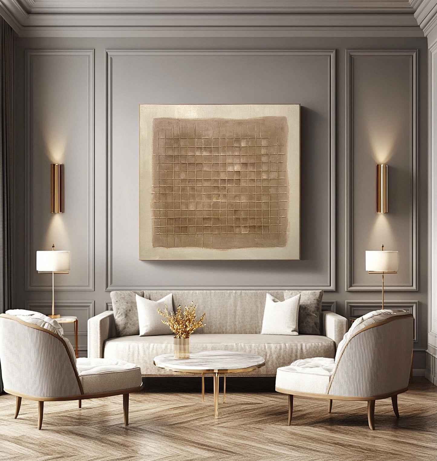 24x24 inch handmade canvas art for living room - image 6 of 10
