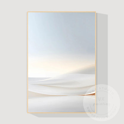 Beige Dawn Abstract Landscape Painting, Large Vertical Minimalist Canvas, Serene #8