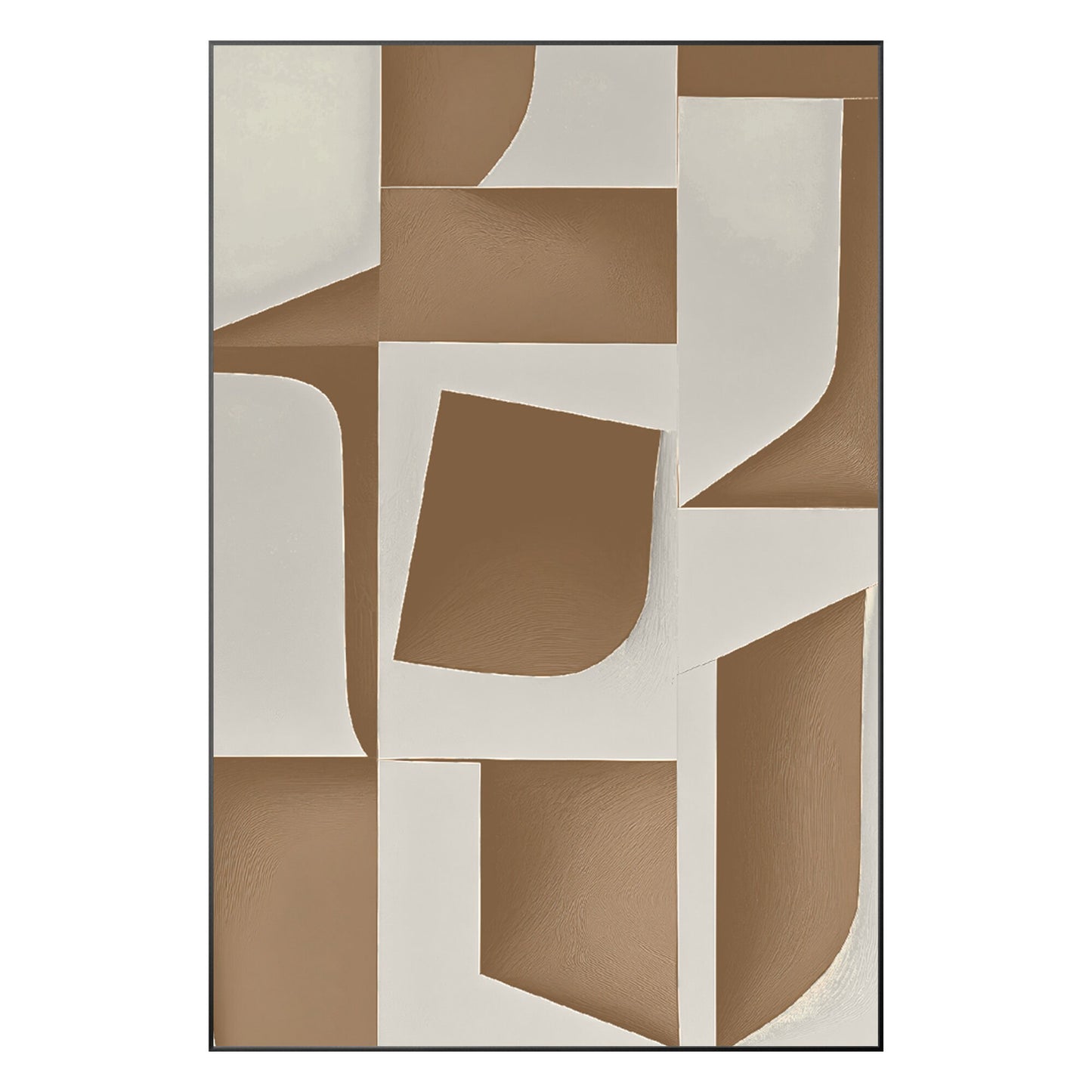 Beige Gray Abstract Painting On Canvas, Minimalist Painting Wall Art Vertical Ab #9