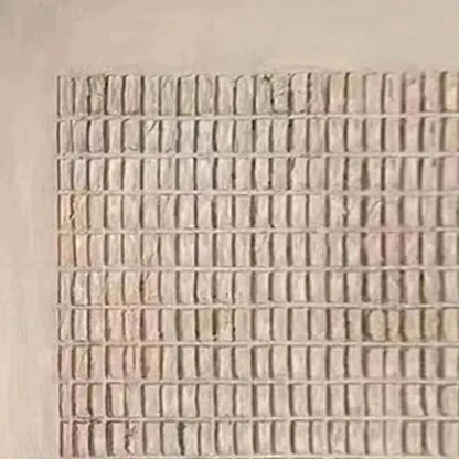 BEIGE GRID: Minimalist Textured Painting in Beige | rectangular format, hand-painted canvas edge