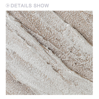 Beige Minimalist Painting on Canvas, 3D Textured Cream Beige Minimalist Wall Art #4