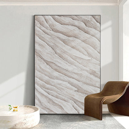 Beige Minimalist Painting on Canvas, 3D Textured Cream Beige Minimalist Wall Art #6