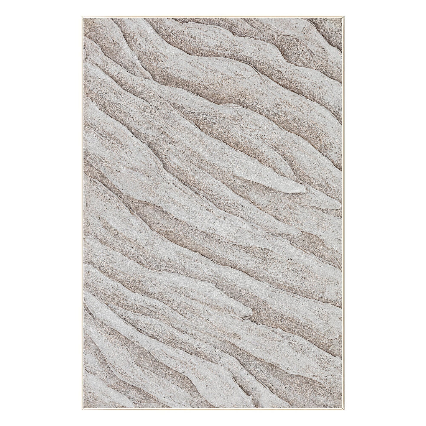 Beige Minimalist Painting on Canvas, 3D Textured Cream Beige Minimalist Wall Art #9